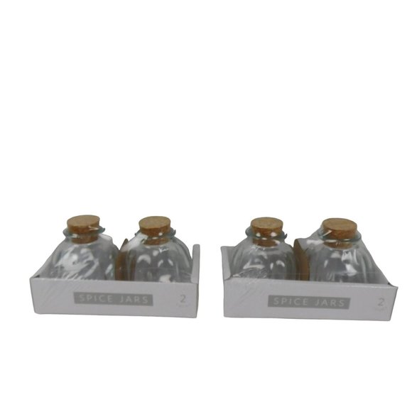 Set of 2 Horizon Spice Jars With Cork Lid 2 Count Glass 5 oz. - Picture 1 of 5